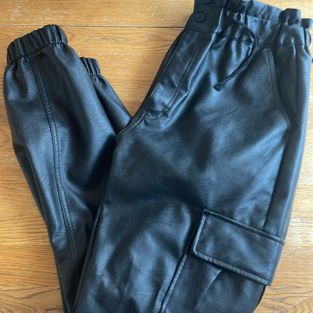 Kancan faux leather joggers, never worn